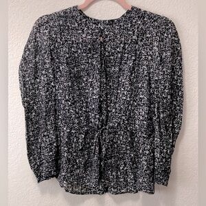 Lucky Brand Black Keyhole Babydoll Blouse!